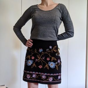 Embroidered Mini Skirt